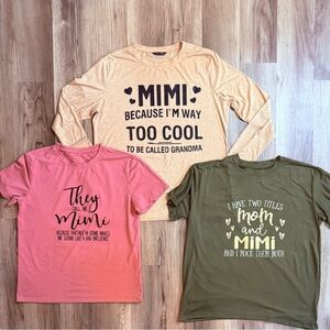 Mimi Graphic T-Shirts - Pink, Green, Cream
